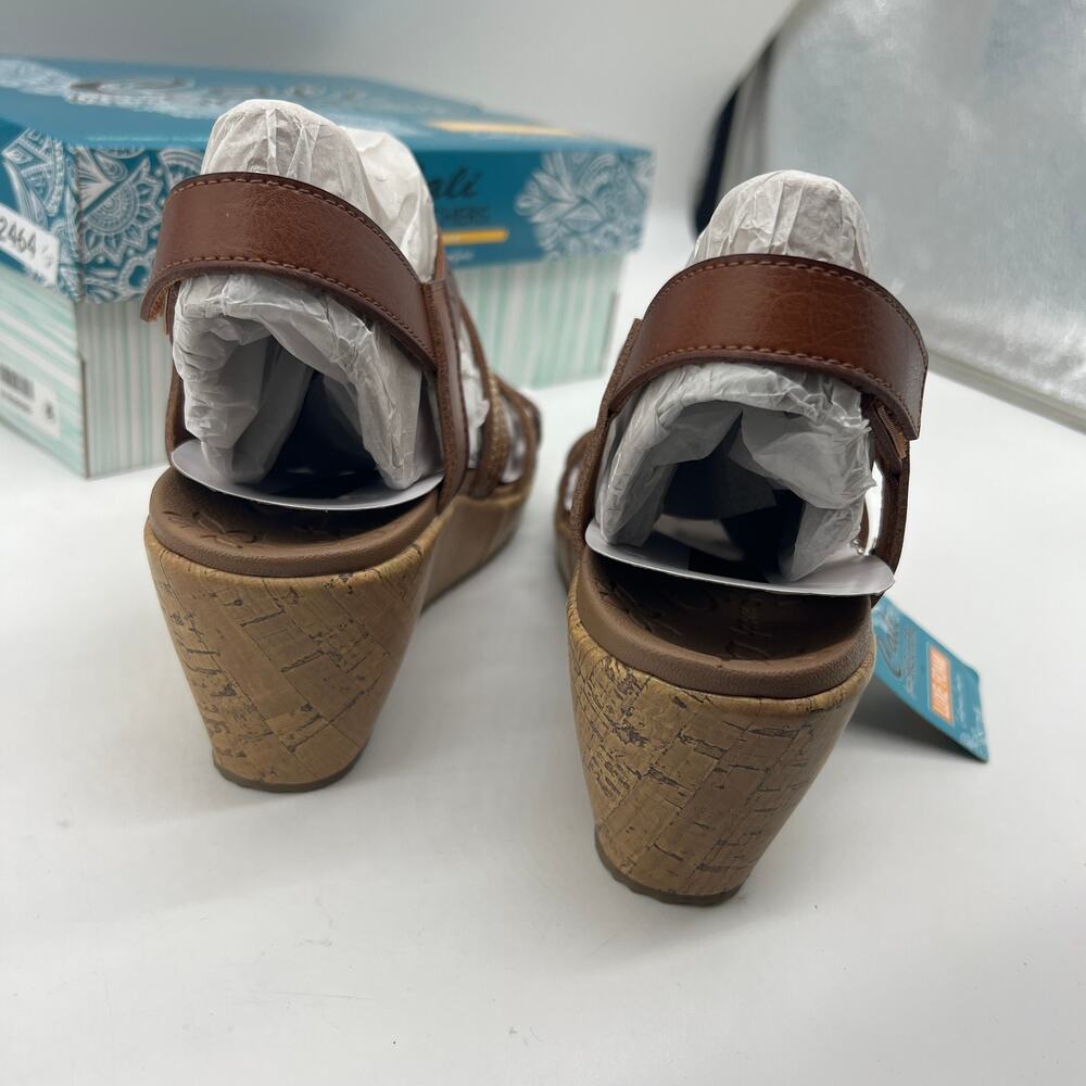 Skechers Beverlee Vegan Wedge Strappy Sandals Brown Size 10 - Picture 8 of 13